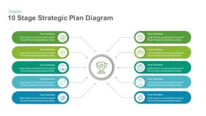 10 Stage Strategic Plan Diagram Template for PowerPoint and Keynote