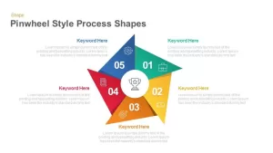 Pinwheel style process shapes Powerpoint template
