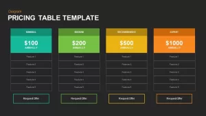 Pricing table PowerPoint template and keynote