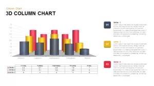 3D Column Chart for PowerPoint and Keynote Presentation