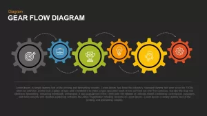 Gear Flow Diagram PowerPoint Template and Keynote Slide