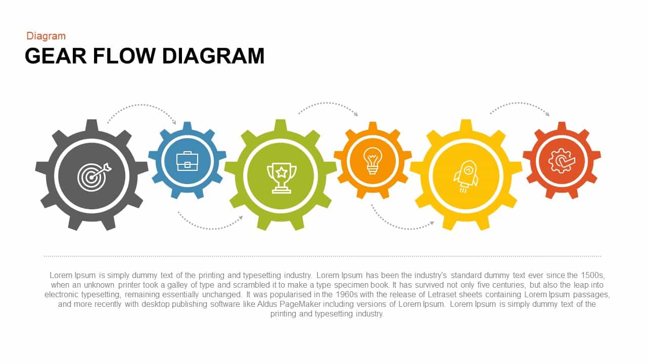 Gear Flow Diagram Powerpoint and Keynote template