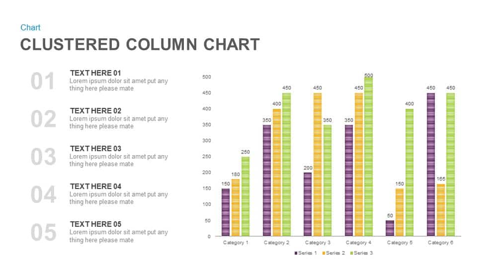 Clustered Column Chart Powerpoint and Keynote template