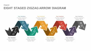 Eight Staged Zigzag Arrow Diagram Templates for PowerPoint and Keynote