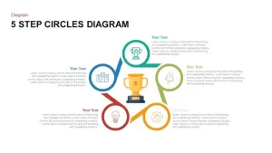 5 Step Circles Diagram PowerPoint template and Keynote slide