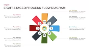 Eight Staged Process Flow Diagram PowerPoint Template and Keynote