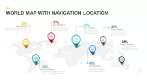 PowerPoint World Map Template with Navigation Location