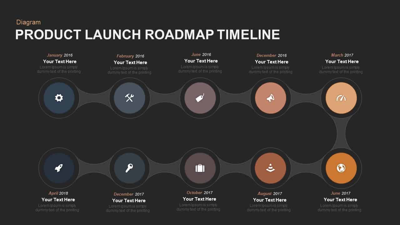 Product Launch Roadmap Timeline PowerPoint template
