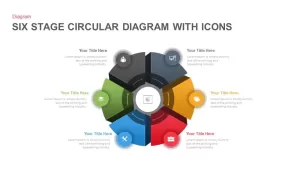 6 Stage Circular Diagram with Icons PowerPoint and Keynote Template