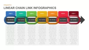 Linear Infographics Chain Link PowerPoint Template & Keynote Slide