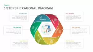 6 steps diagram hexagon PowerPoint template and keynote