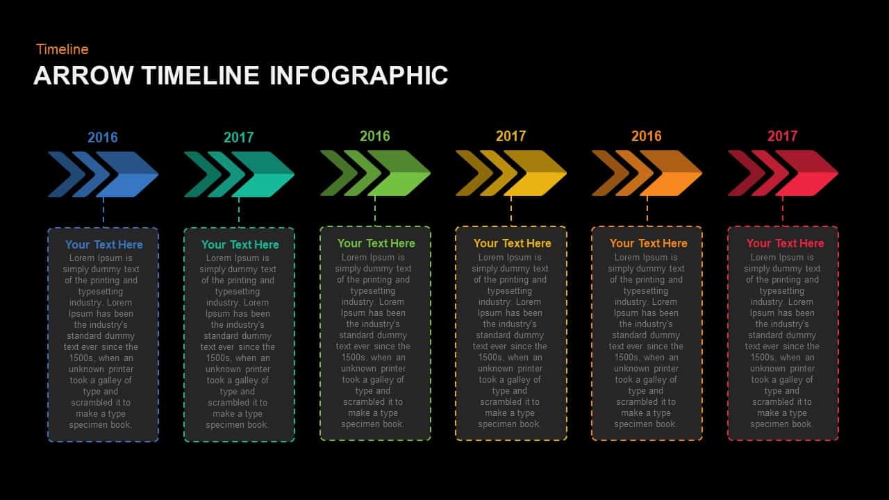 Arrow Timeline Infographic PowerPoint template