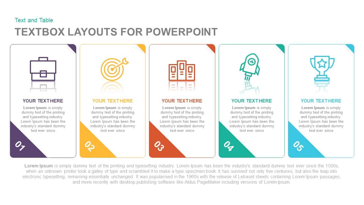 Textbox layouts for PowerPoint Template