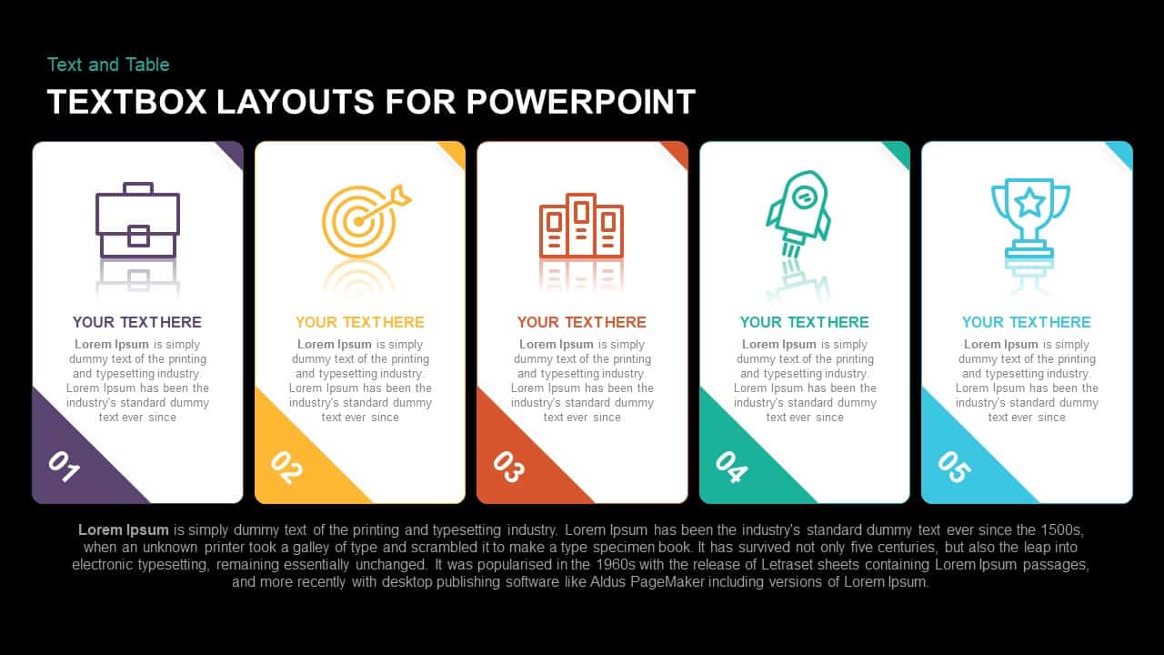 Textbox layouts for PowerPoint Template