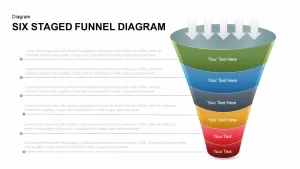 6 Staged Funnel Diagram PowerPoint Template