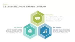 3 stages hexagon shape diagram powerpoint template and keynote