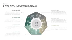 7 Stages Jigsaw Diagram Template PowerPoint and Keynote Slides