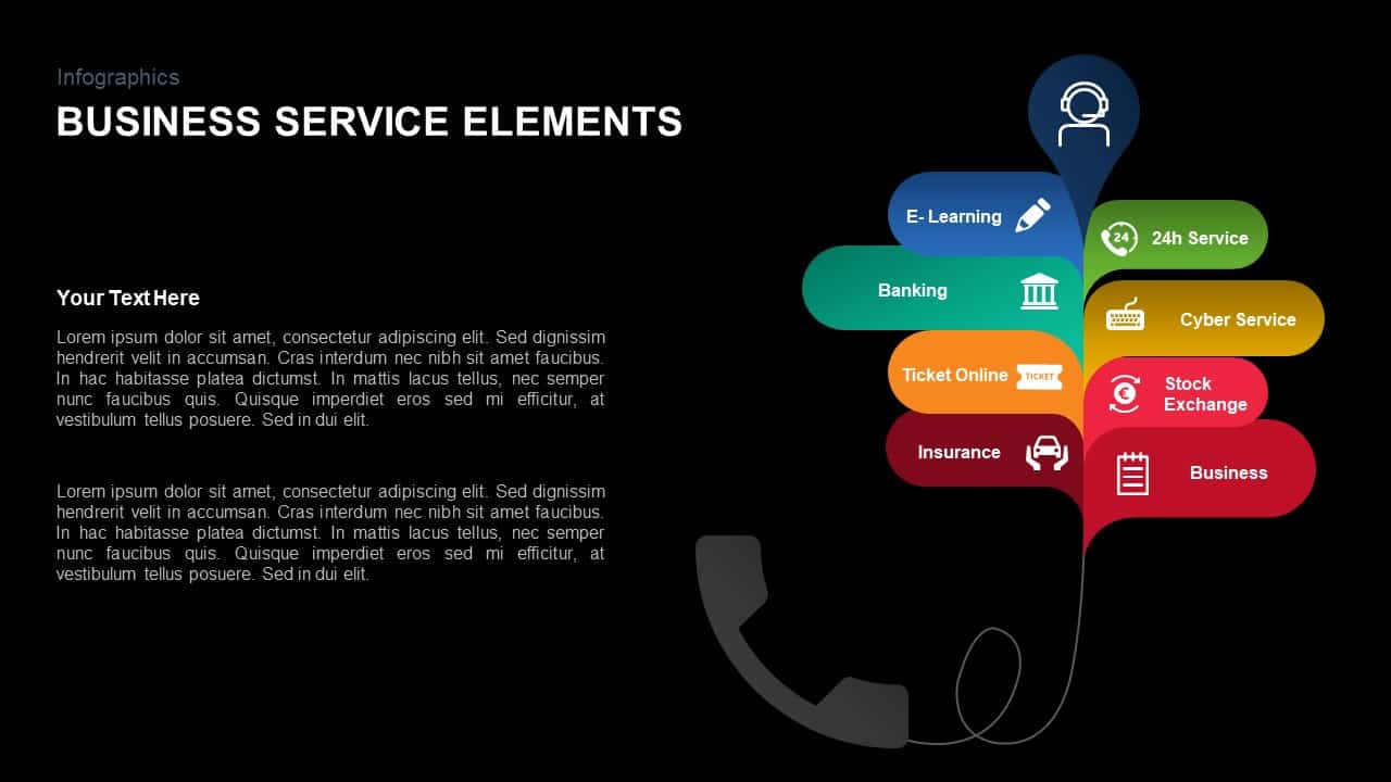 Business service elements PowerPoint template and keynote