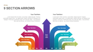 9 section arrows powerpoint template and keynote