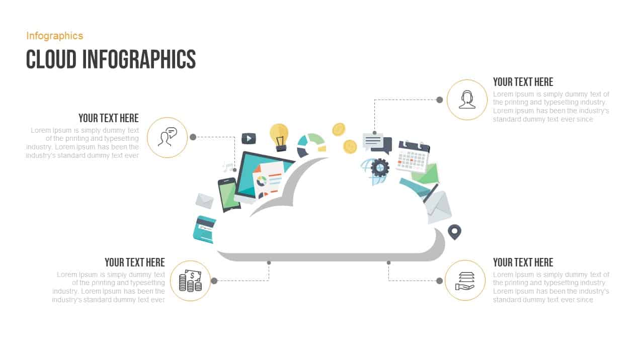 Cloud infographics free powerpoint template