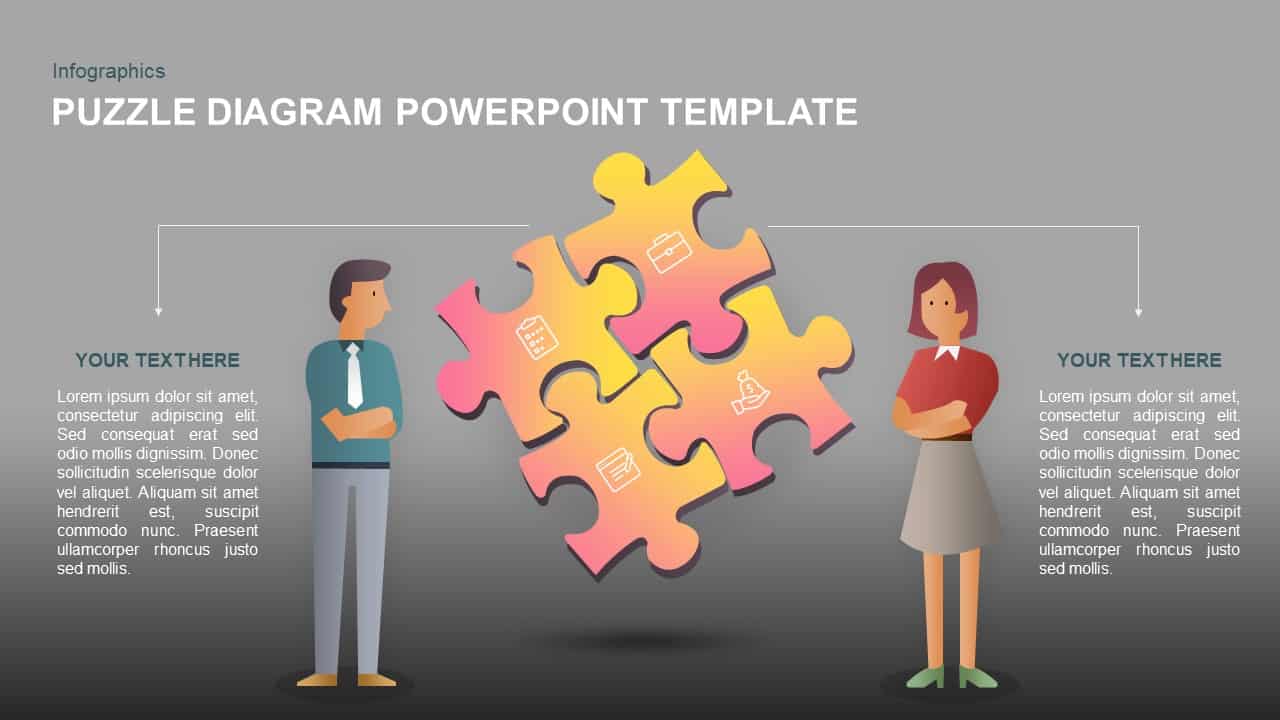 Puzzle diagram template for PowerPoint and keynote