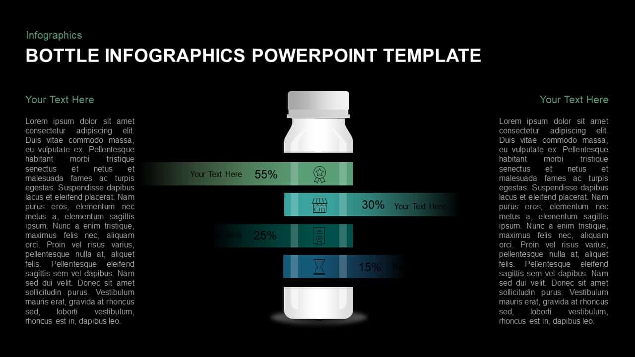 Bottle template for PowerPoint and keynote slide presentation