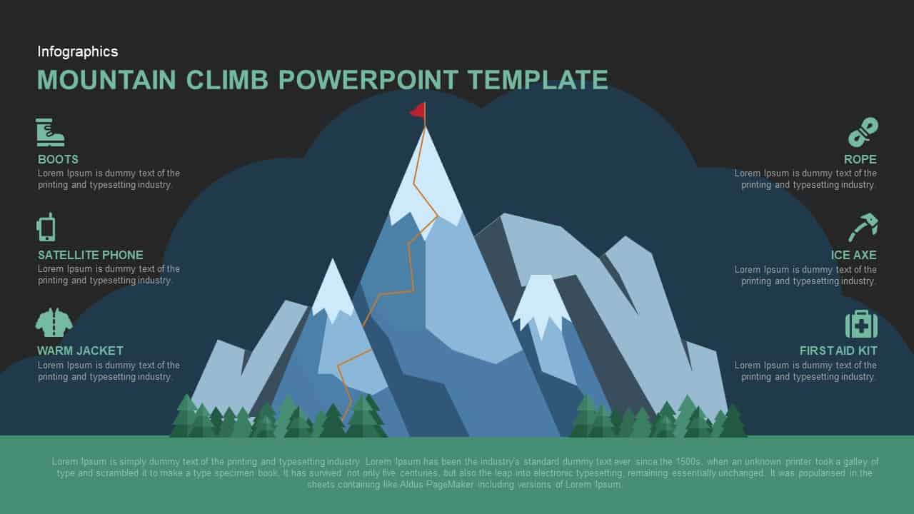 Mountain climbing template for PowerPoint and Keynote