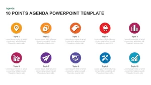 10 and 15 Point Agenda Slide PowerPoint Template and Keynote