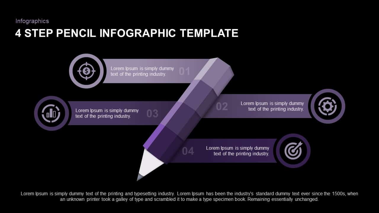 4 Step Pencil Template for PowerPoint and keynote