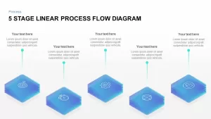 5 stage linear process flow diagram PowerPoint template