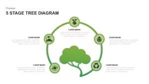 5 stage tree diagram PowerPoint template and Keynote