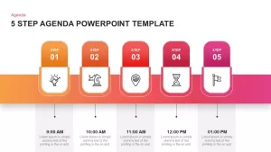 5 Step Agenda PowerPoint Template and Keynote Slide