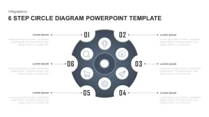6 Steps circle diagram PowerPoint template and Keynote