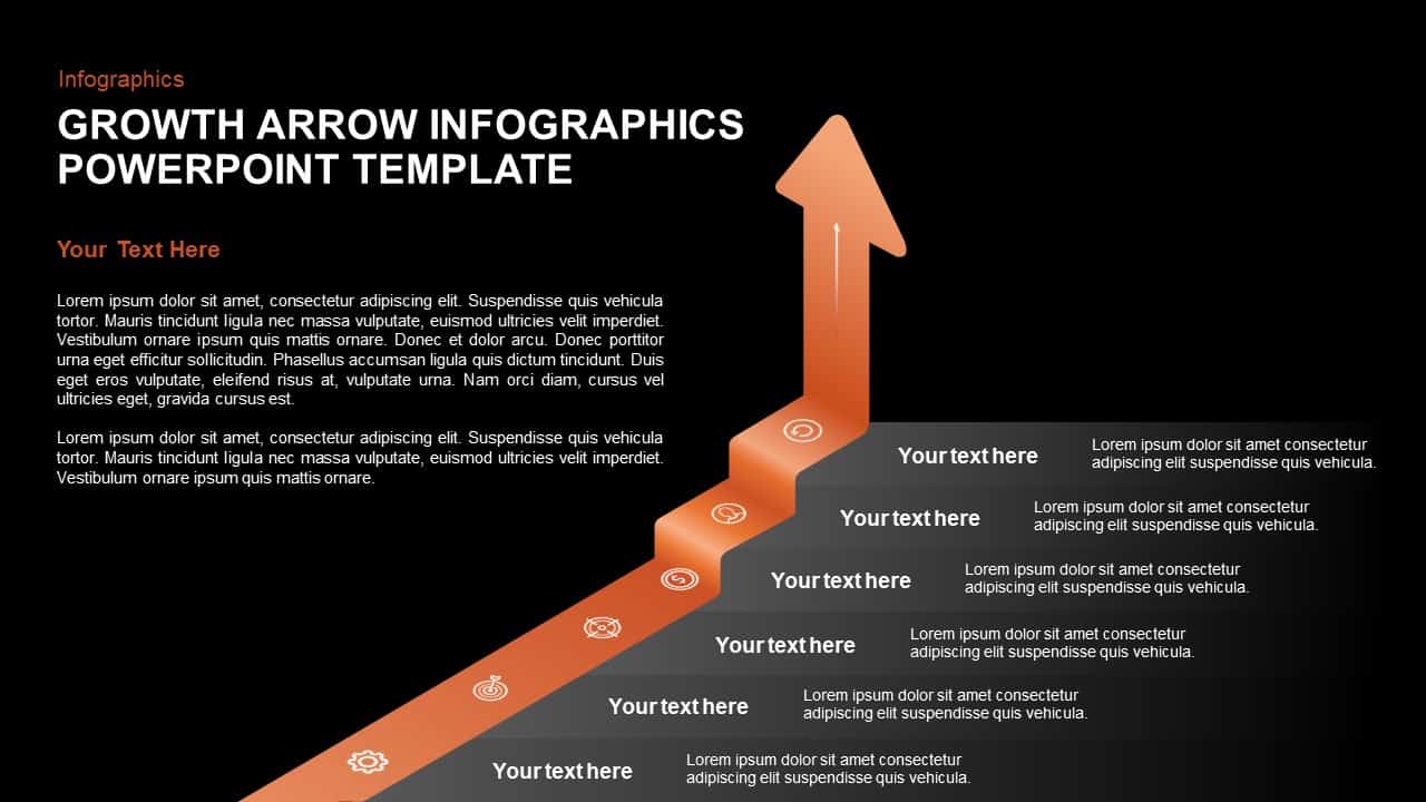 growth arrow template for PowerPoint and keynote