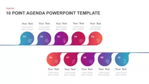 10 Point Agenda PowerPoint Template & Keynote Diagram
