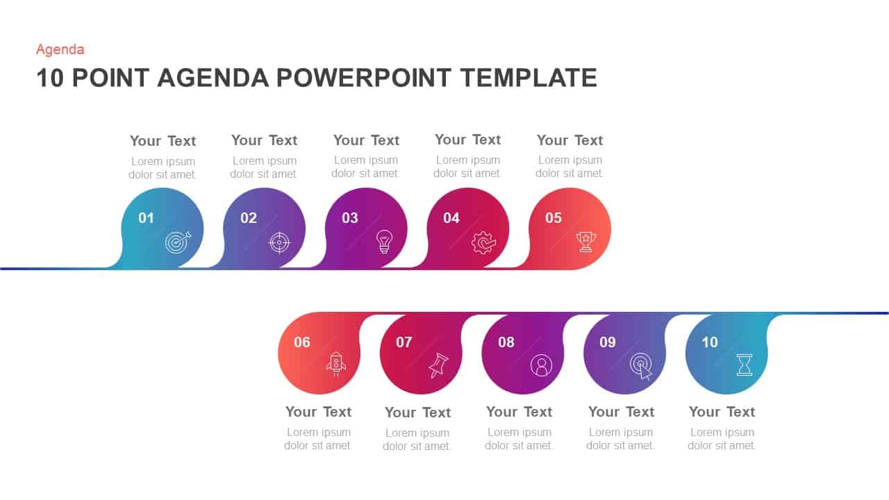 10 Step Agenda PowerPoint Template