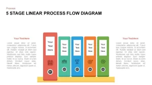 5 Steps Linear Process Flow Diagram Template for PowerPoint and Keynote