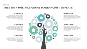 Tree with Multiple Gears PowerPoint Diagram Template