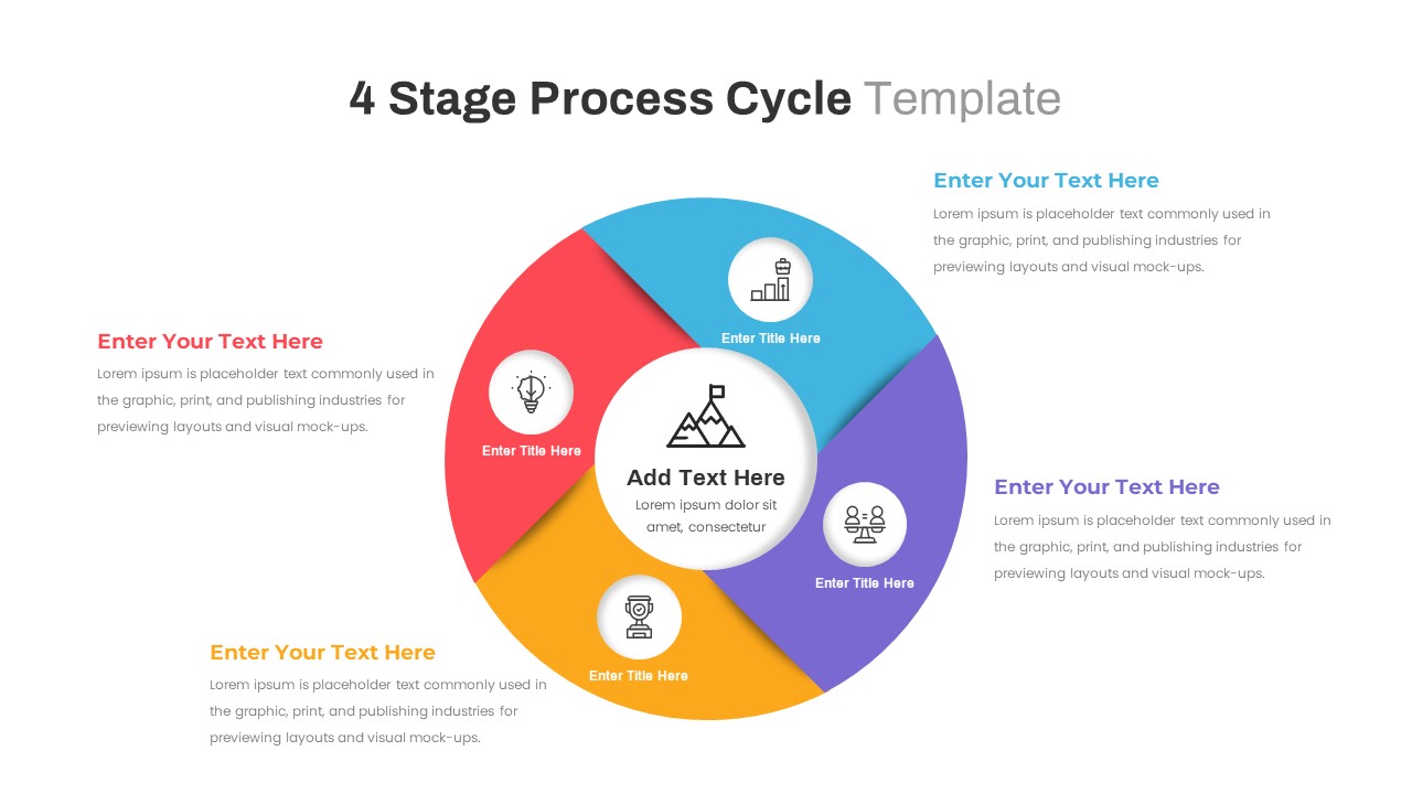 4 Stage Process Cycle PowerPoint Template