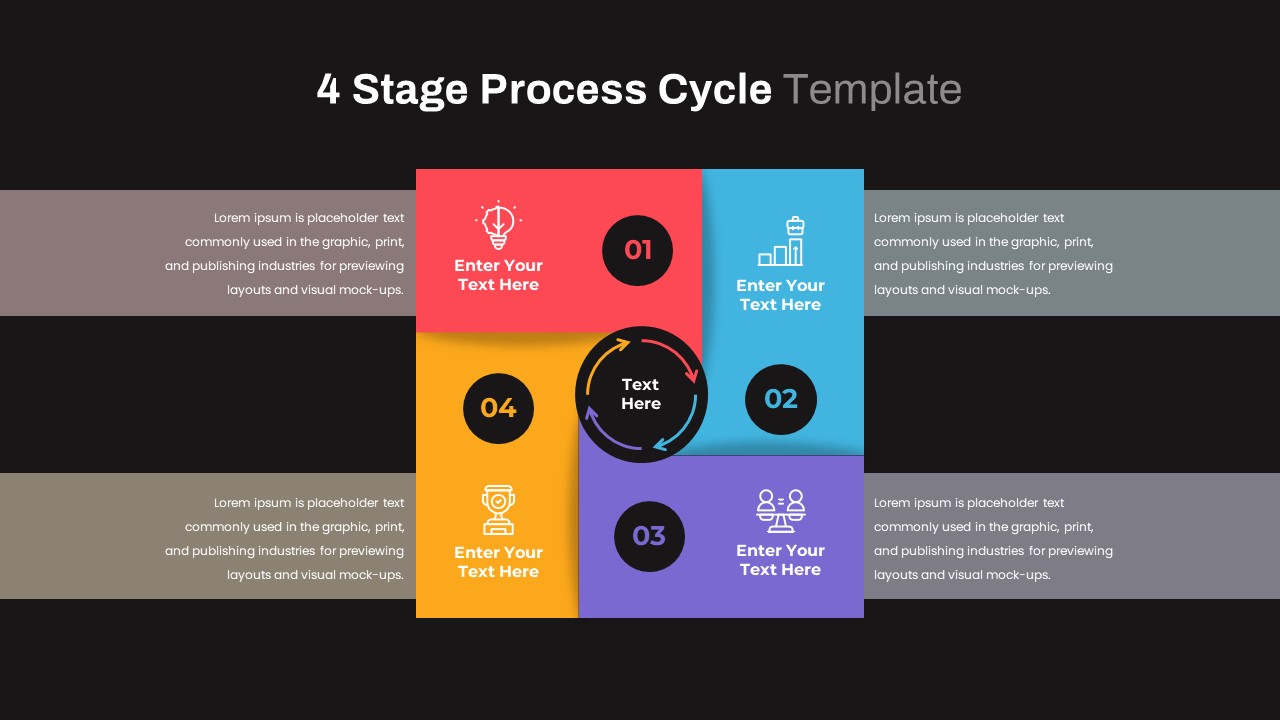 4 Stage Process Cycle infographic Template