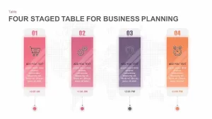 4 Steps Business Plan Table Template for PowerPoint & Keynote