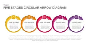 5 Steps Circular Arrow Diagram PowerPoint Template