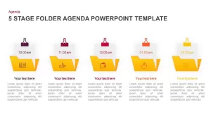5 Step Folder Agenda PowerPoint Template & Keynote Diagram