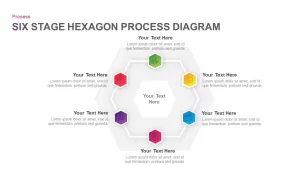 6 Step Hexagon Process Diagram PowerPoint Template