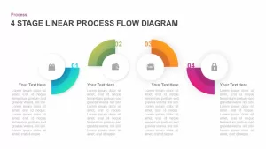 4 Stage Linear Process Flow Diagram for PowerPoint