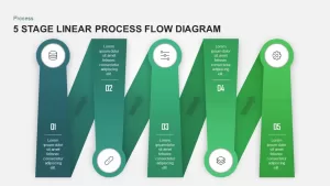5 Stage Linear Process Flow Diagram for PowerPoint & Keynote