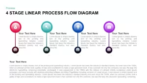 4 Stage Linear Process Flow PowerPoint Diagram