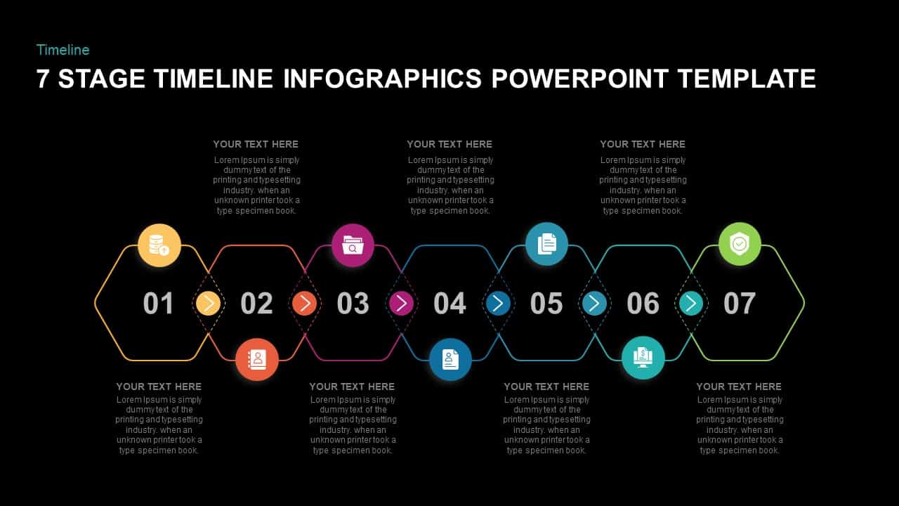 7 stage timeline infographic powerpoint template