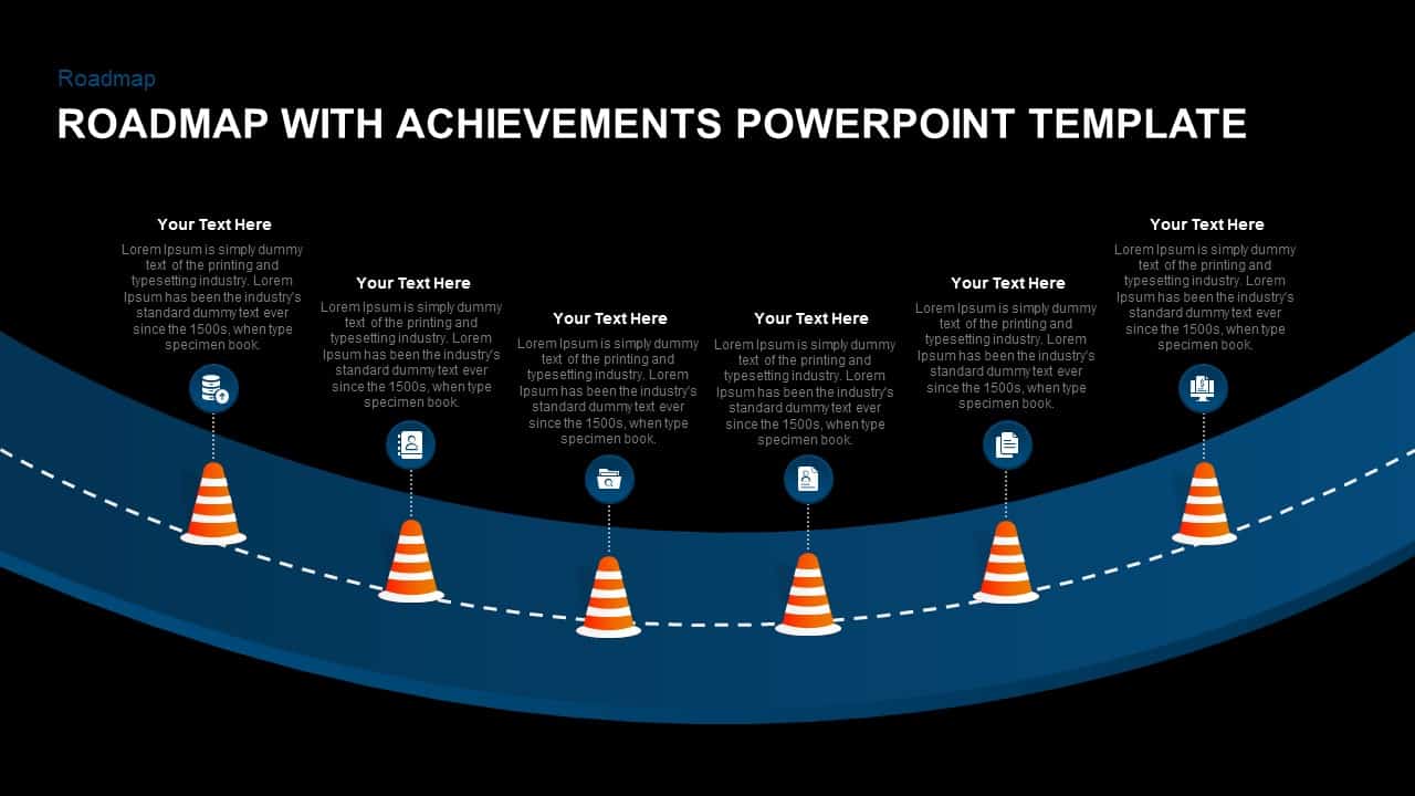 Road Map With Achievement PowerPoint Layout