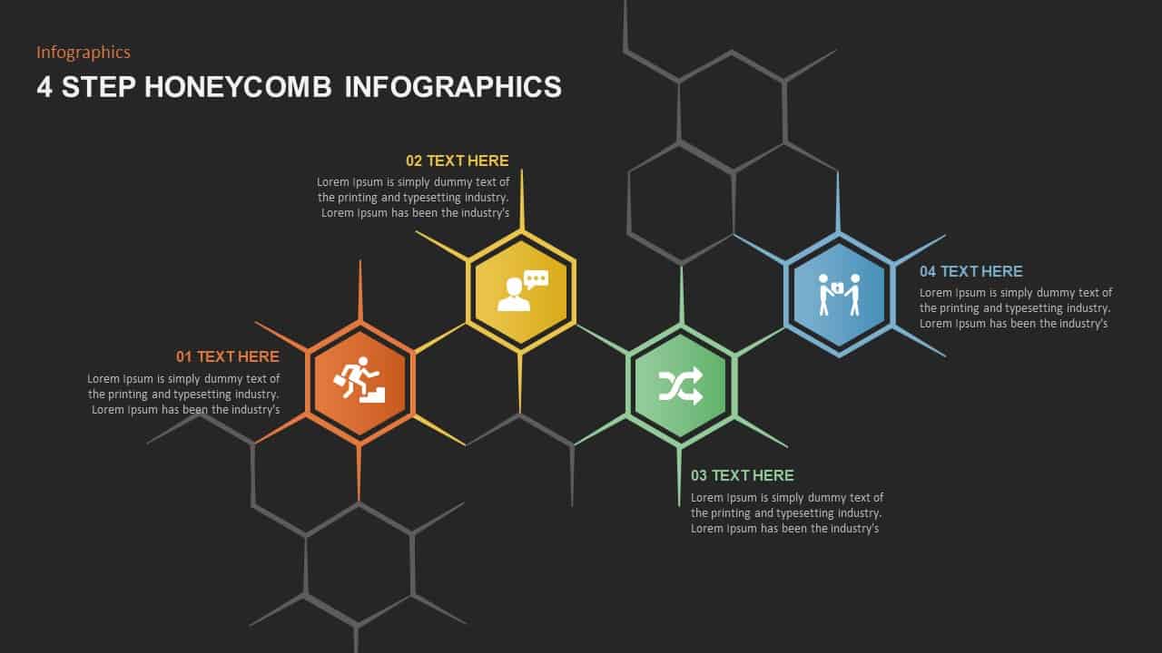 4 Step Honeycomb Ppt Template